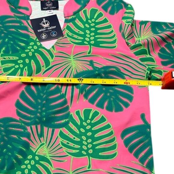 NWT Sailor-Sailor Tunic Palm Print SPF 50 3/4 sleeve Blouse Tropical Medium - Picture 6 of 7